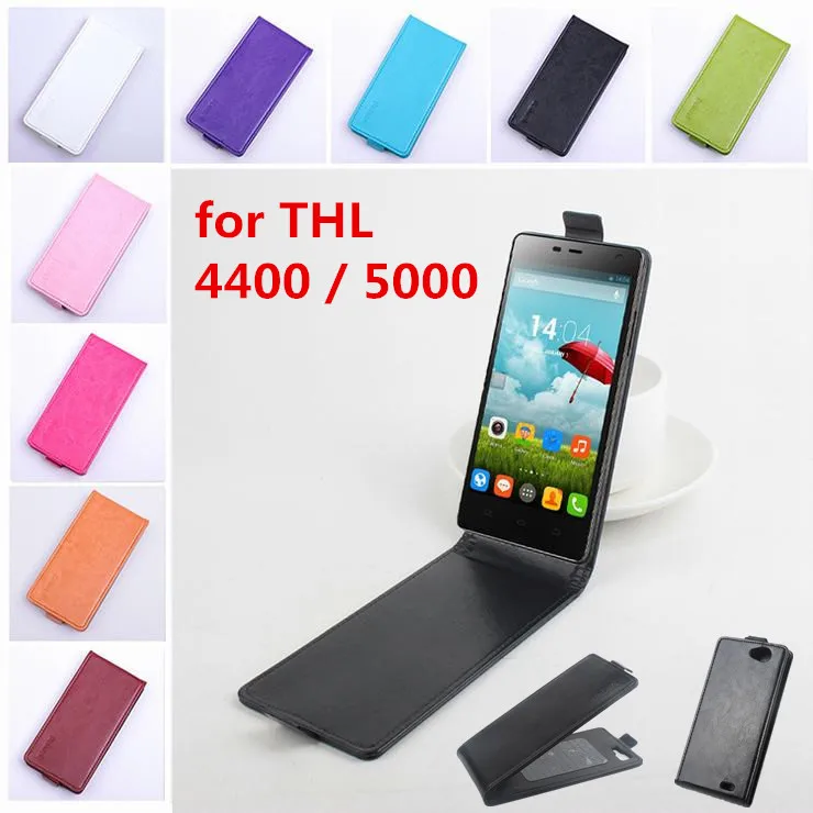 

9 colors High Quality luxury Leather Case for THL 4400 THL5000 Flip Cover case with THL4400 5000 cellphone Cases phone housing