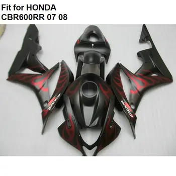 

High quality ABS fairings for Honda CBR600RR 2007 2008 red flames black fairing kit CBR 600RR 07 08 TY22