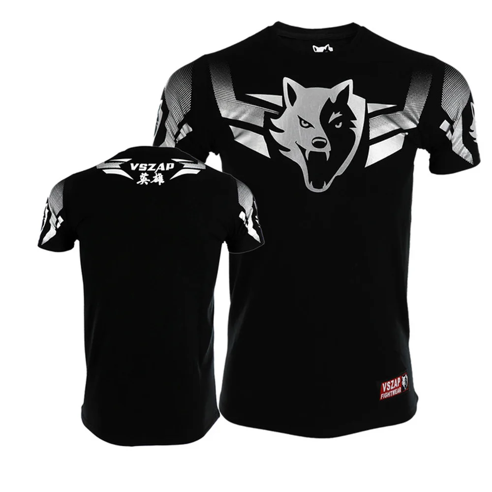 

2017 New VSZAP T-shirt Men Sports Aerobics Running Boxing Clothing Boxing Gym T Shirt Cheap Mma Muay Thai MMA Suits Tee Shirt