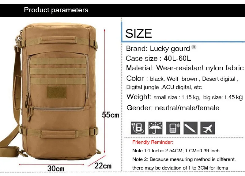 Военный нейлоновый рюкзак, мужские сумки, многофункциональный мужской рюкзак 60л, большая вместительность, супер водонепроницаемый туристический Камуфляжный Рюкзак