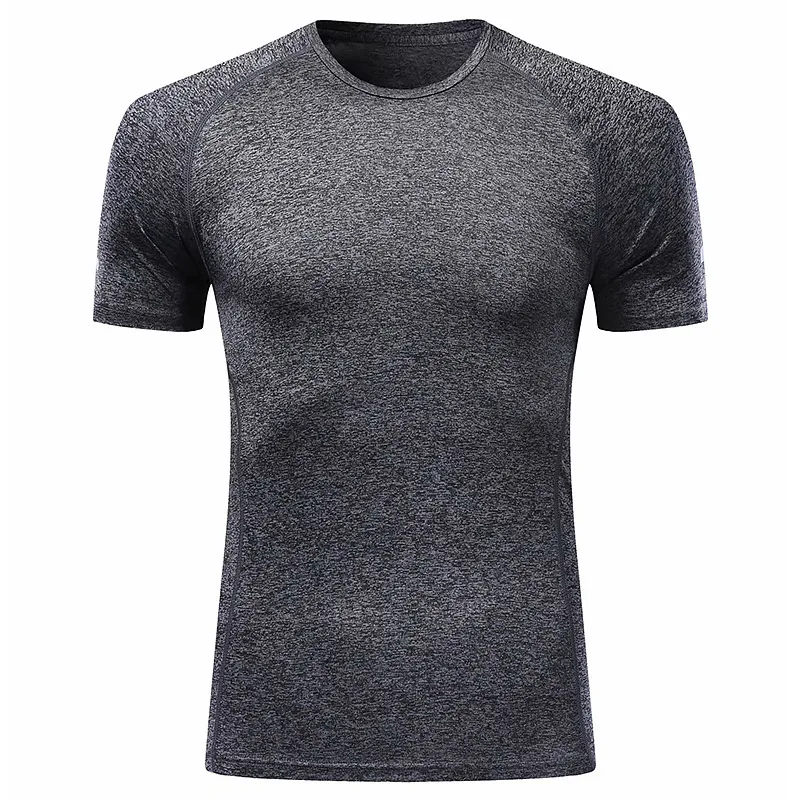 Мужские футболки, Спортивная рубашка, рубашка для фитнеса, сухая футболка для бега, мужская спортивная одежда для спортзала, мужская спортивная рубашка, мужская спортивная рубашка для спортзала - Цвет: Dark gray