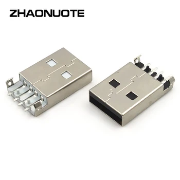 

10pcs Sink Plate USB Adapter Connectors Seat USBA Type Male Head 180 Degree Laminated Column