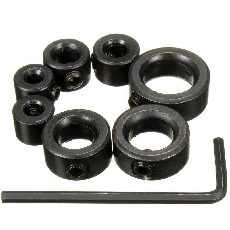 

Doersupp 7Pcs 3-12mm Drill Bit Set Depth Stop Collar Ring Positioner Spacing Ring Woodworking Drill Bit Hex Wrench Top Quality