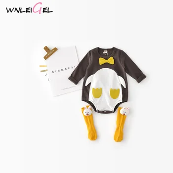 

WLG spring baby clothes toddler penguin style cartoon rompers kids clothing 6-24 months