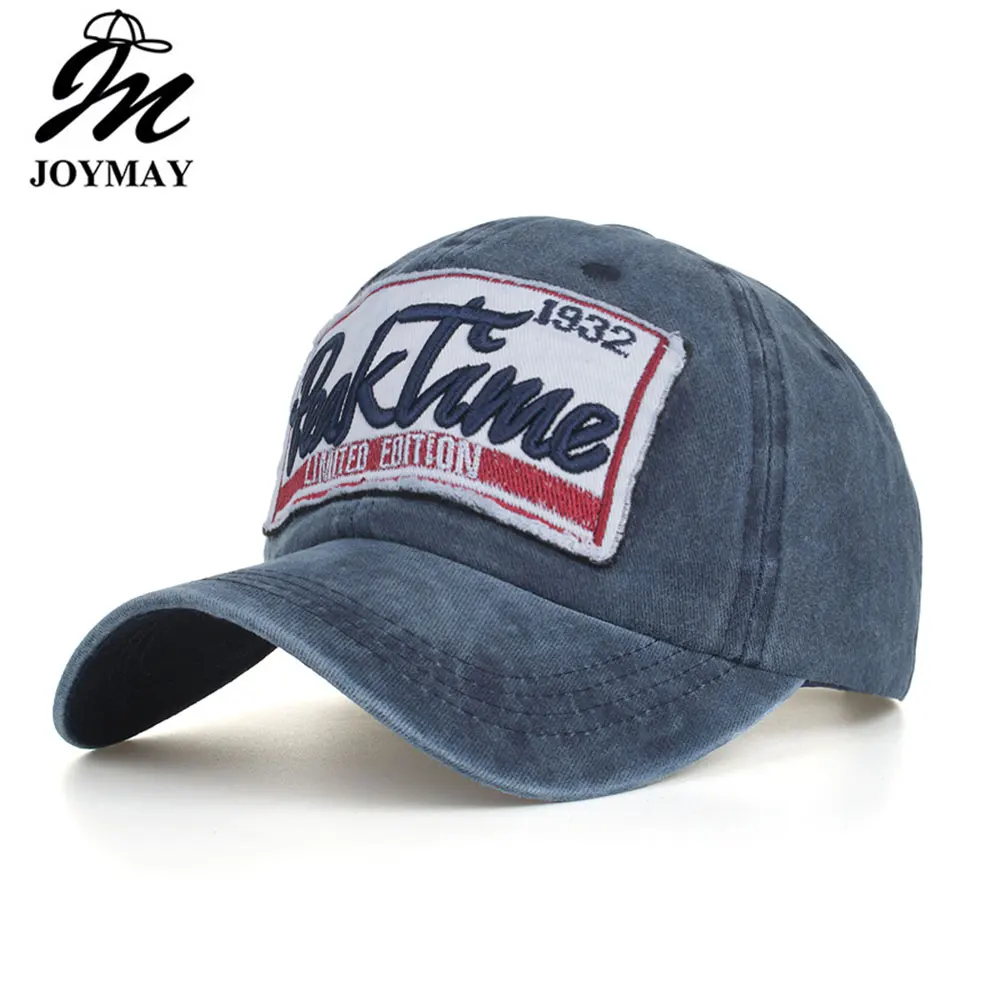 

Joymay 2019 NEW ARRIVAL Spring Vintage Wash Finishing style Baseball cap Peaktime embroidery cotton Snapback Unisex sport B609