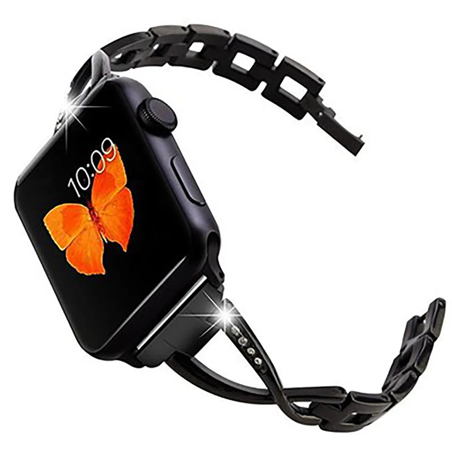 38 мм 42 X форма из нержавеющей стали для Apple Watch ремешок мужчин и женщин Браслет