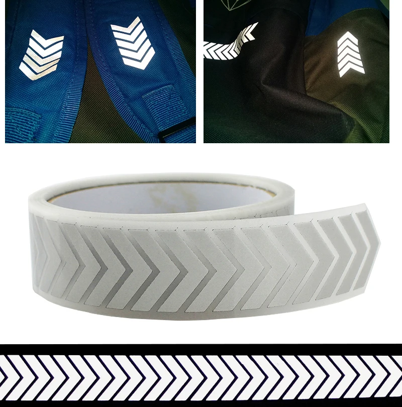 25mm x 1 Meter High Visibility Safely Silver Reflective DIY Tape Iron On Fabric Clothes Heat
