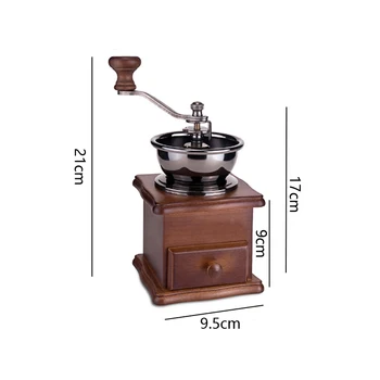 

Classical Wooden Mini Coffee Grinder Manual Coffee Mill With High-quality Porcelain Movement