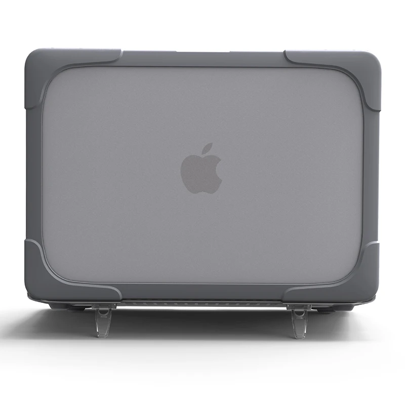 Противоударный жесткий чехол, складная подставка для macbook Air Pro retina 11 12 13 15 для Mac book 13,3 дюймов, сенсорная панель+ чехол для клавиатуры - Цвет: Серый