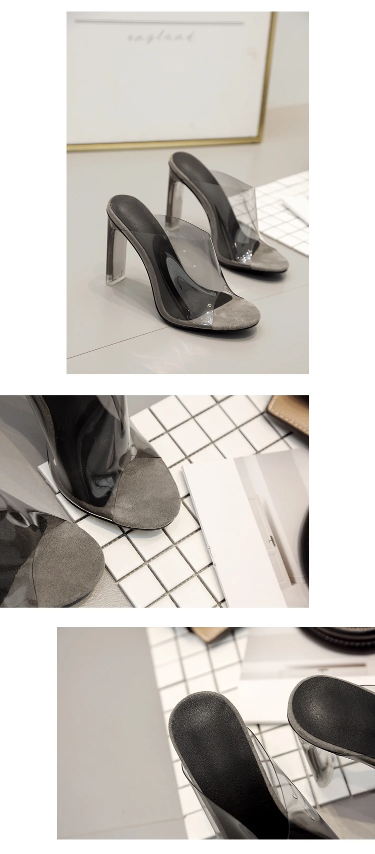 Aneikeh/ г.; Лидер продаж; Летние прозрачные женские босоножки из ПВХ с открытым носком; прозрачные босоножки на высоком каблуке без застежки; модельная женская обувь