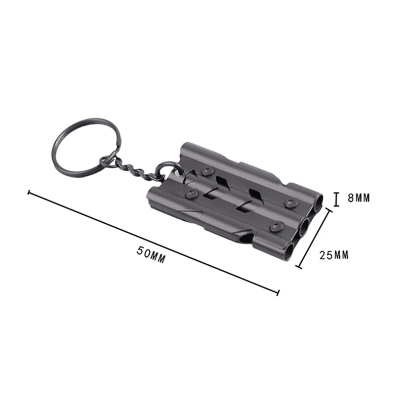 1 шт. тройной трубы высокой децибел из нержавеющей стали открытый свисток для выживания в чрезвычайных ситуациях брелок Черлидинг свисток
