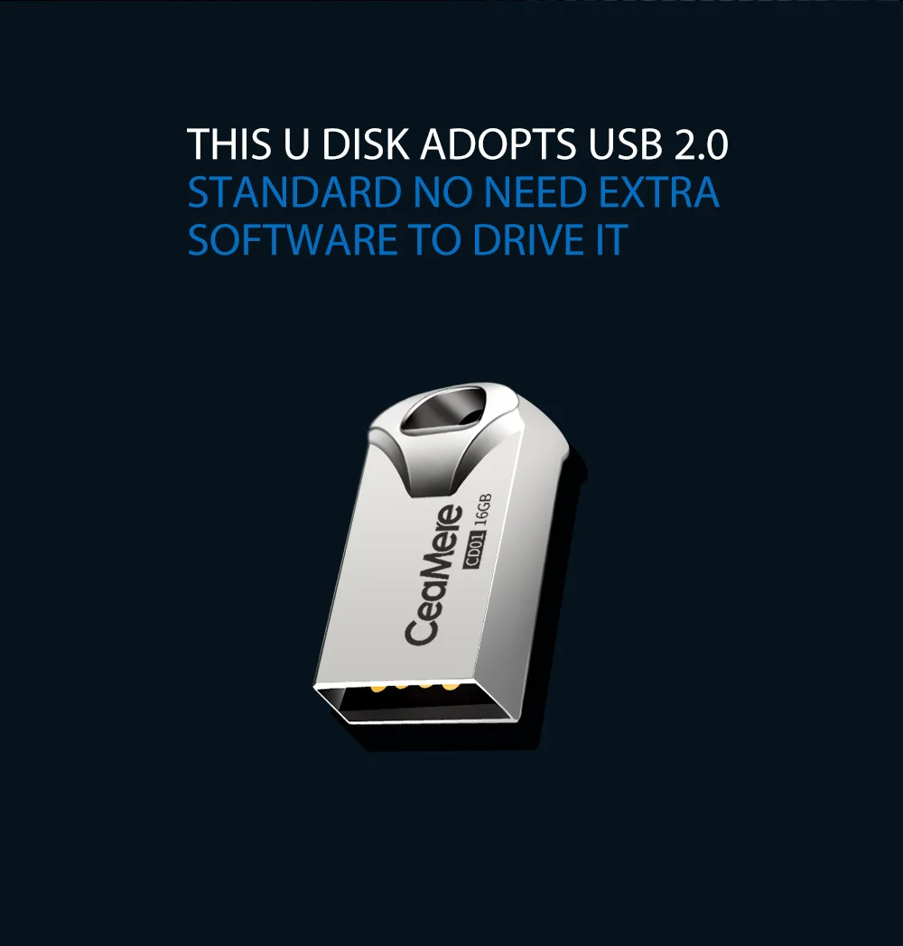 Ceamere CD01 USB флеш-накопитель 8 ГБ/16 ГБ/32 ГБ/64 Гб мини-накопитель металлический флеш-накопитель 2,0 флеш-накопитель карта памяти USB диск 1 ГБ/2 ГБ USB