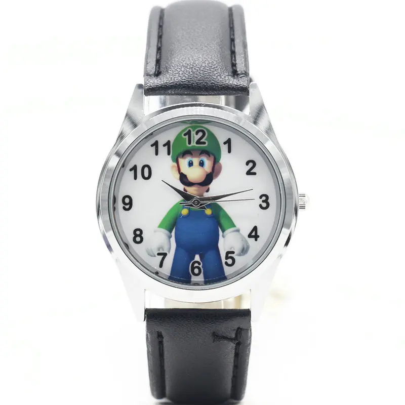 """супер марио""" Luigi часы кварцевые детская спортивная мода мультфильм часы наручные часы мальчик студенты Рождество Relogio подарочные часы