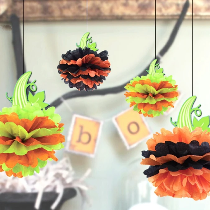 

1pc Lime Halloween Pumpkin Pom Pom Table Centerpiece Halloween Collection Pom Pom Carnival Pumpkin Decoration