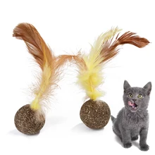 

Cat Toy Catnip Ball Chicken Feather Shuttlecock Pet Cat Chewing Healthy Interactive Tease Toy Healthy and Non-toxic Toys Kittens