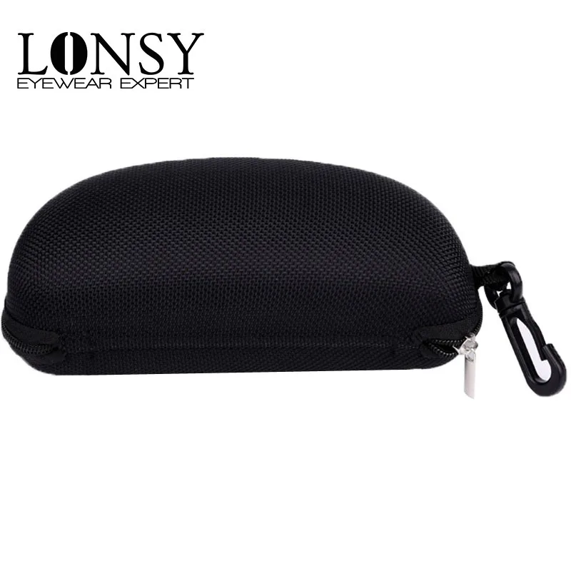 LONSY Hard Case For Glasses Black Zipper Sunglasses Case Box High