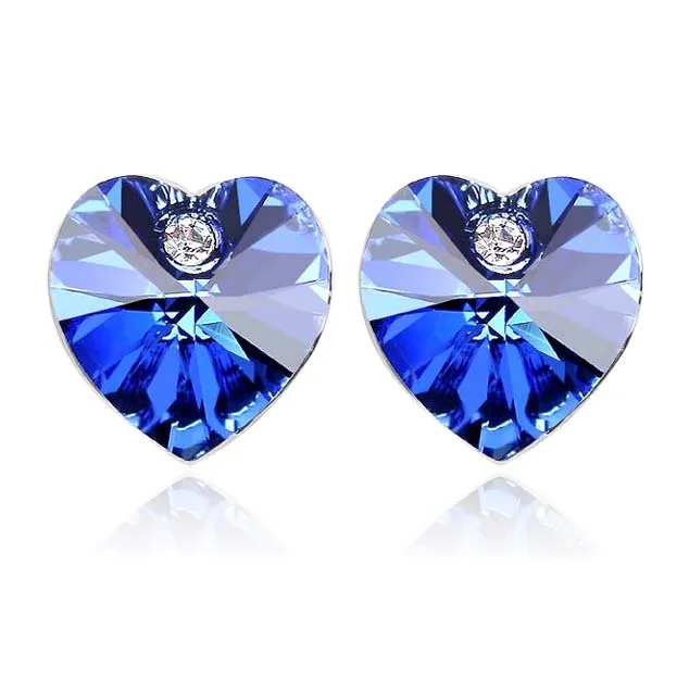 Женские серьги гвоздики в форме сердца с кристаллами Сваровски|brincos fashion|fashion jewelry
