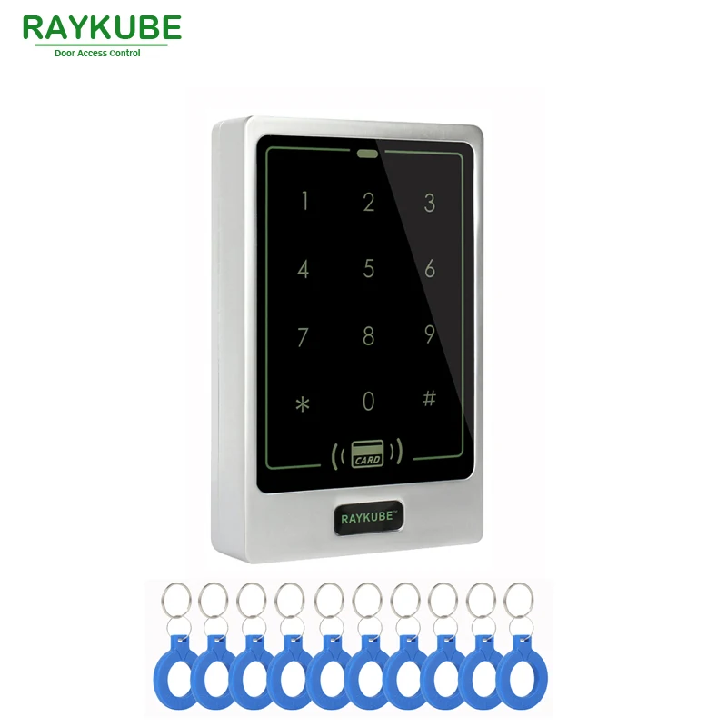 RAYKUBE RFID система контроля доступа двери DIY комплект с Электронный магнитный замок 12 В 3A блок питания сенсорная клавиатура доступа - Цвет: RT02