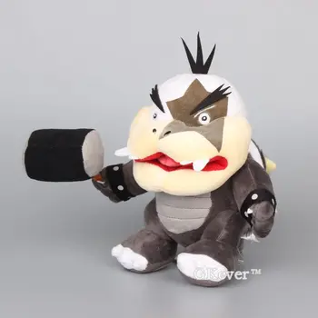 

Anime Super Mario Morton Koopa With Hammer Soft Plush Toy Stuffed Dolls 10"25 CM Kids Present