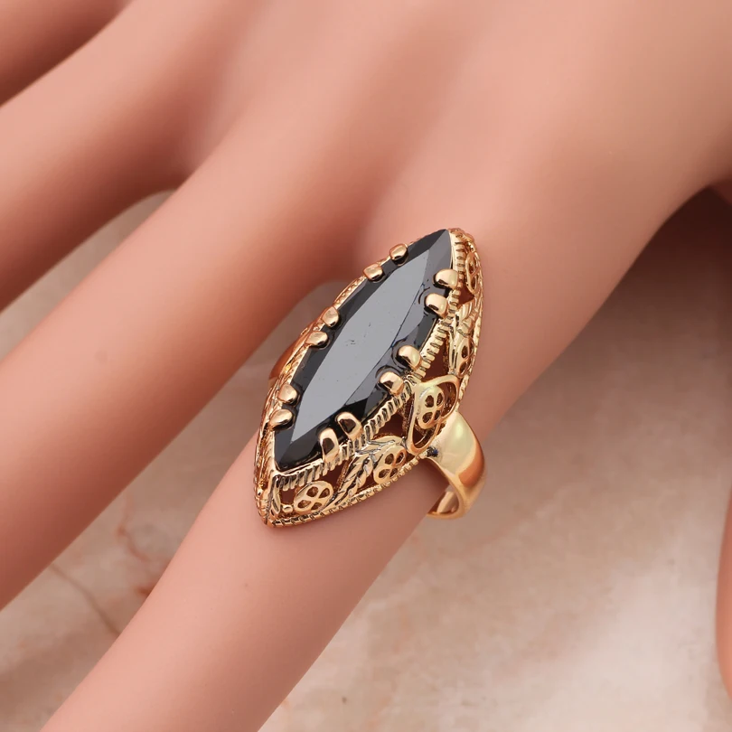 Cool Black Onyx Ring For Women Health Golden Element Gold Color Fashion Jewelry Wholesale Retail Ring Sz 7 8 9 Jr24a Fashion Rings For Women Rings For Womenring For Aliexpress