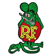 RF патч в виде мыши Мотоцикл Байкер Большой размер вышитая аппликация на заказ для одежды обратно наклейки для одежды железа на патч