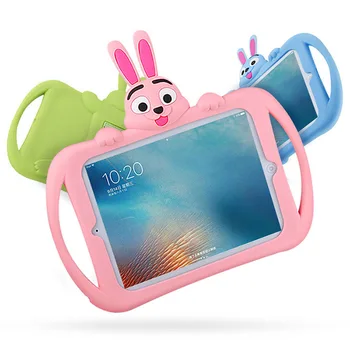 

Children Shockproof Tablet Stand Case For iPad 9.7inch Universal Kids Cartoon Rabbit Safe Silicone Stand Cover Tablet Case