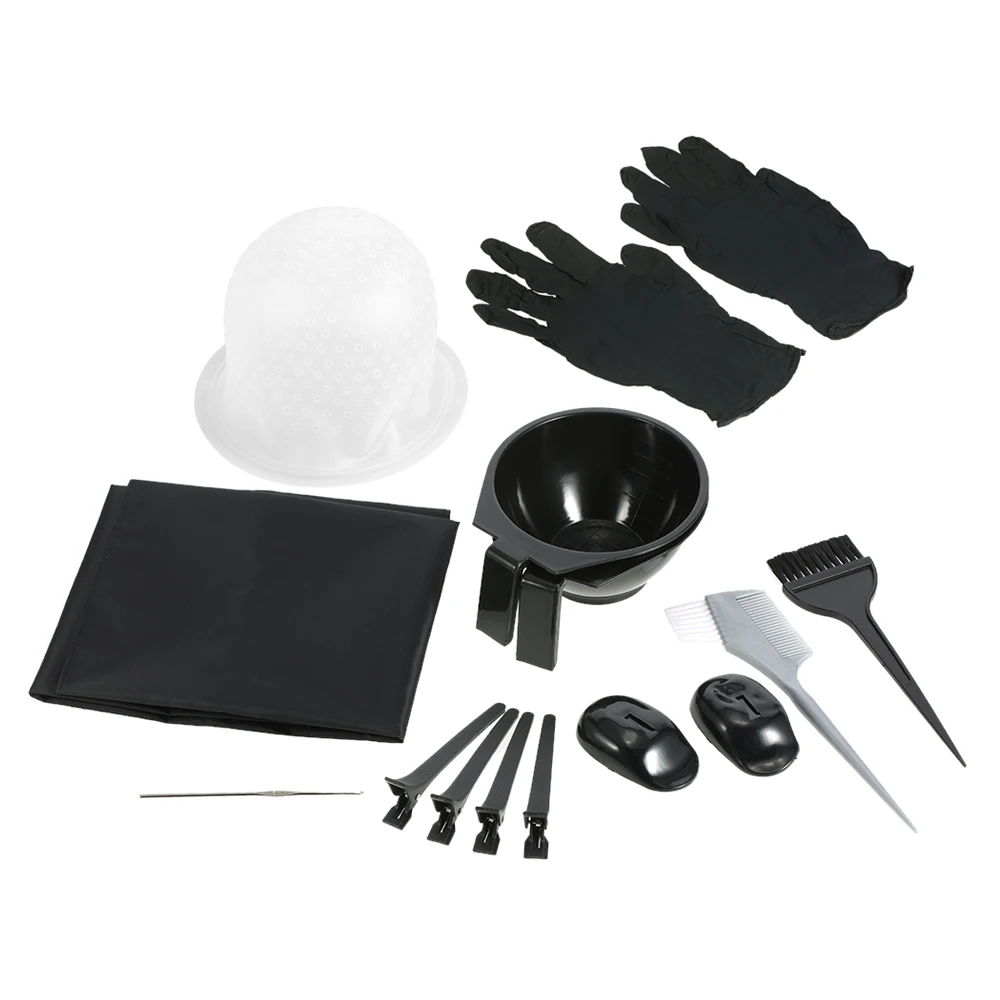 

9pcs/set Barber Styling Tools Salon DIY Hair Dyeing Set Hair Mixing Bowls Hairdressing Capes Sectioning Clips Hair Dyeing Brush