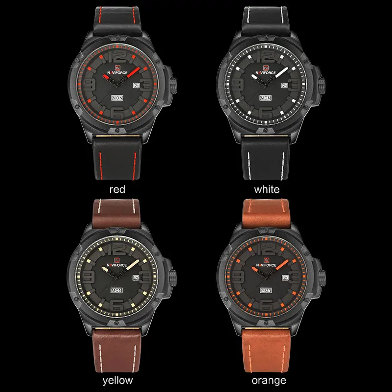 Часы наручные NAVIFORCE Мужские кварцевые брендовые водонепроницаемые спортивные