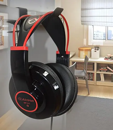 Heavy Duty Headphone Holder Headset Wall Mount Stand Hanger Clip for Microphone Musical Stand Black 