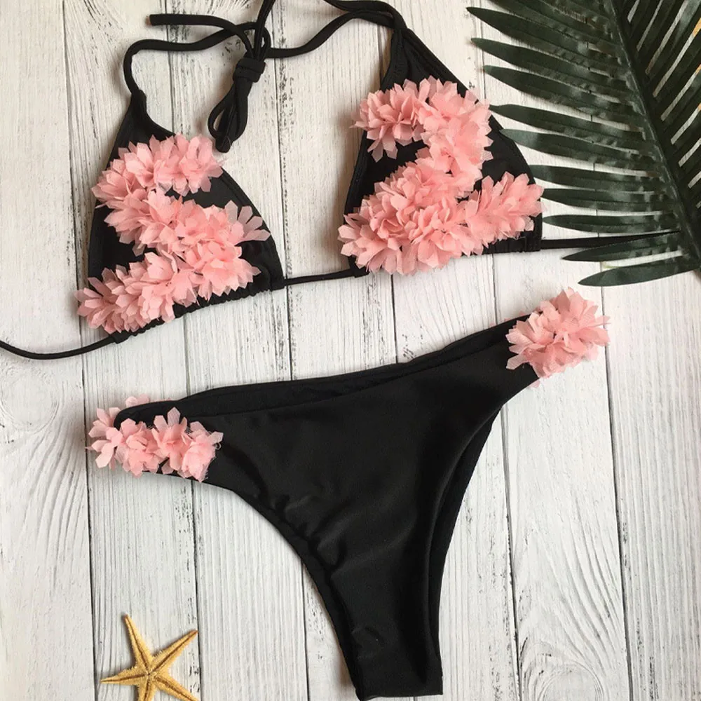 

2019 Beautifully Designed Quick Drying Women Sexy Floral Bikini Set Push-Up Padded Swimwear Swimsuit Bathing Beachwear June