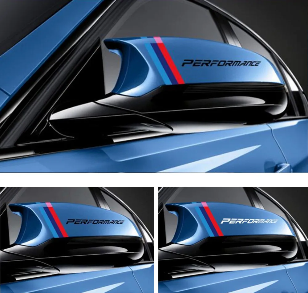 A Pair Performance PVC Luxury Car Body Sides Rear View Mirror Sticker