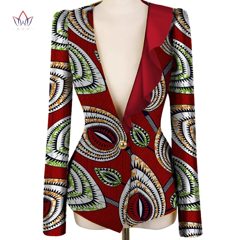 Африканская одежда для женщин, куртка для женщин, пальто для женщин, цветная модная одежда с длинным рукавом без воротника WY3814