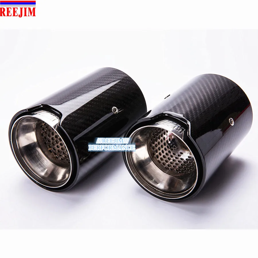 2 Piece Real Carbon Fiber Exhaust tip For BMW M Performance exhaust
