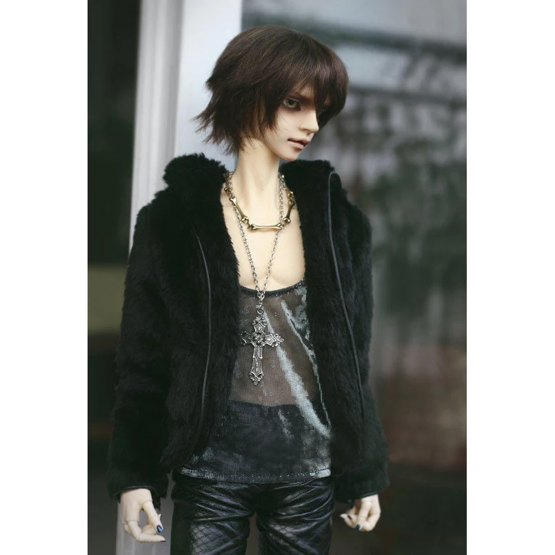BJD одежда, черное плюшевое пальто, напоминающее меховую верхнюю одежду для 1/3, 24 дюйма, 60 см, мужская кукла BJD SD DK DZ AOD DD