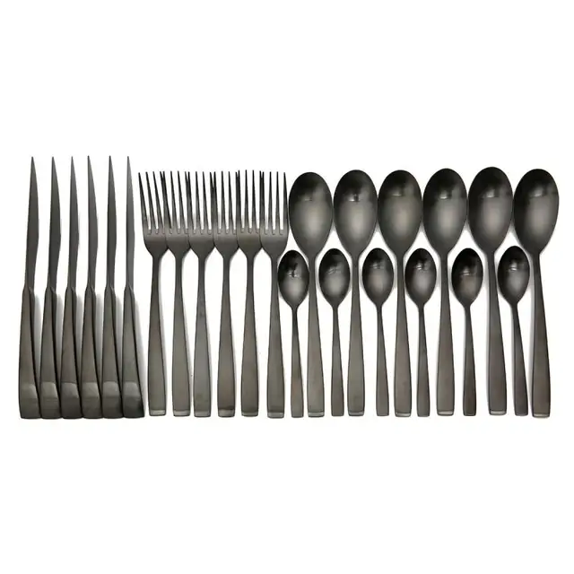 High end Stainless Steel 24 Pieces tableware Set ...