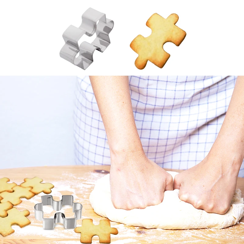 

1Pcs Stainless Steel Cake Cookie Puzzle Shape Cookie Cutter Mold Cookie Tool Cake Fondant Mold Sugarcraft Baking Accessories