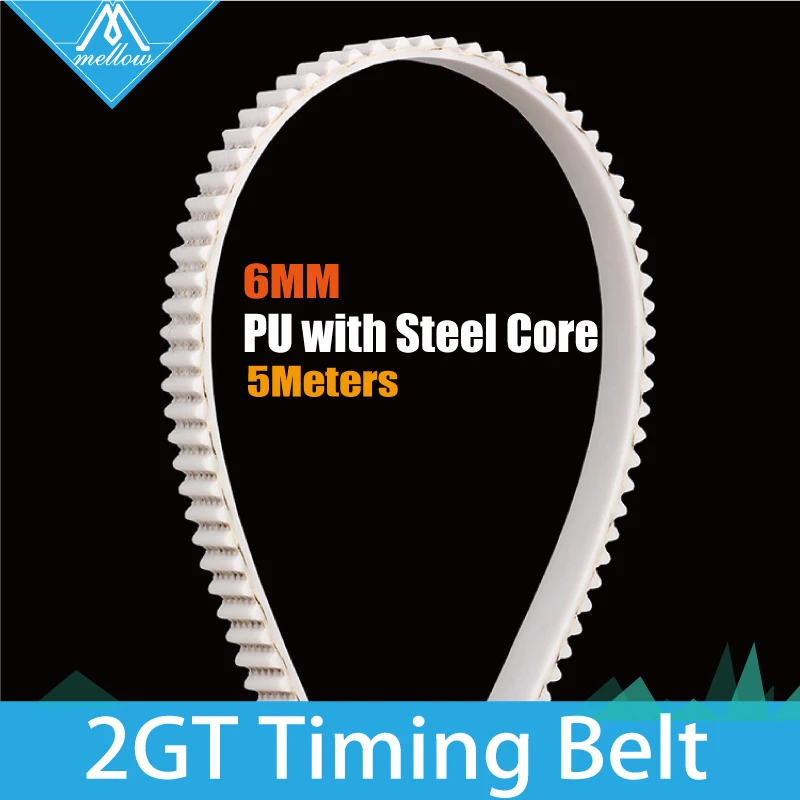 Hot 5M lot 3D Printer Part Accessory GT2 6mm PU with steel core GT2 Open Timing