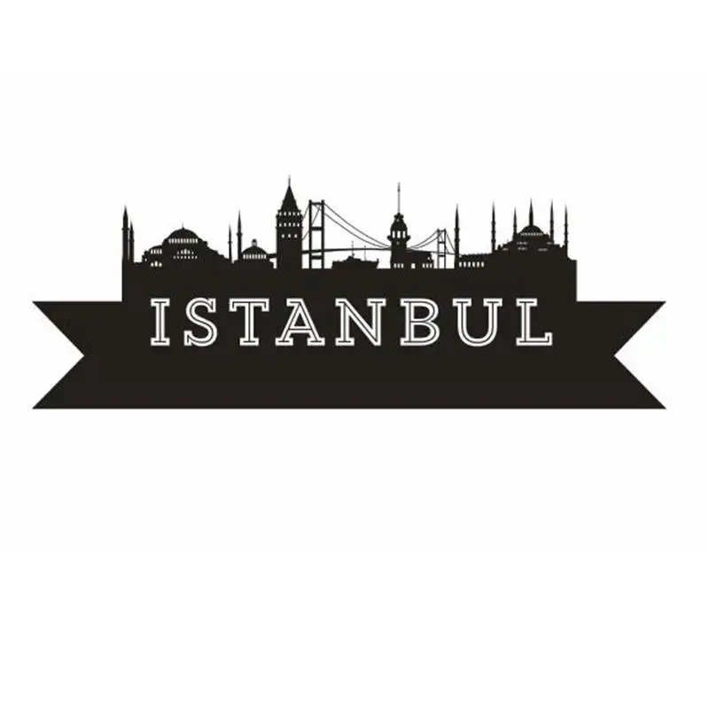 

ISTANBUL City Decal Landmark Skyline Wall Stickers Sketch Decals Poster Parede Home Decor MosqueSticker