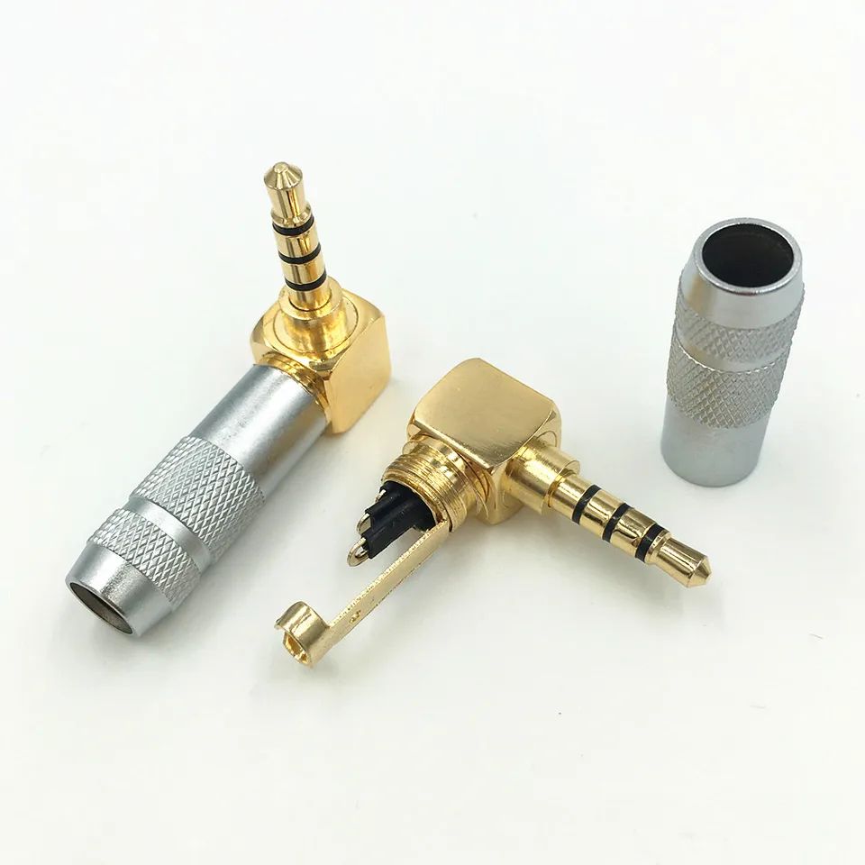 2 Pezzi 3.5mm 3 Poli/4 Poli Maschio Jack Per Cuffie Angolo Retto 90 Gradi 3.5 Spina Audio Mini Connettore A Saldare Fai Da Te - Foto 9