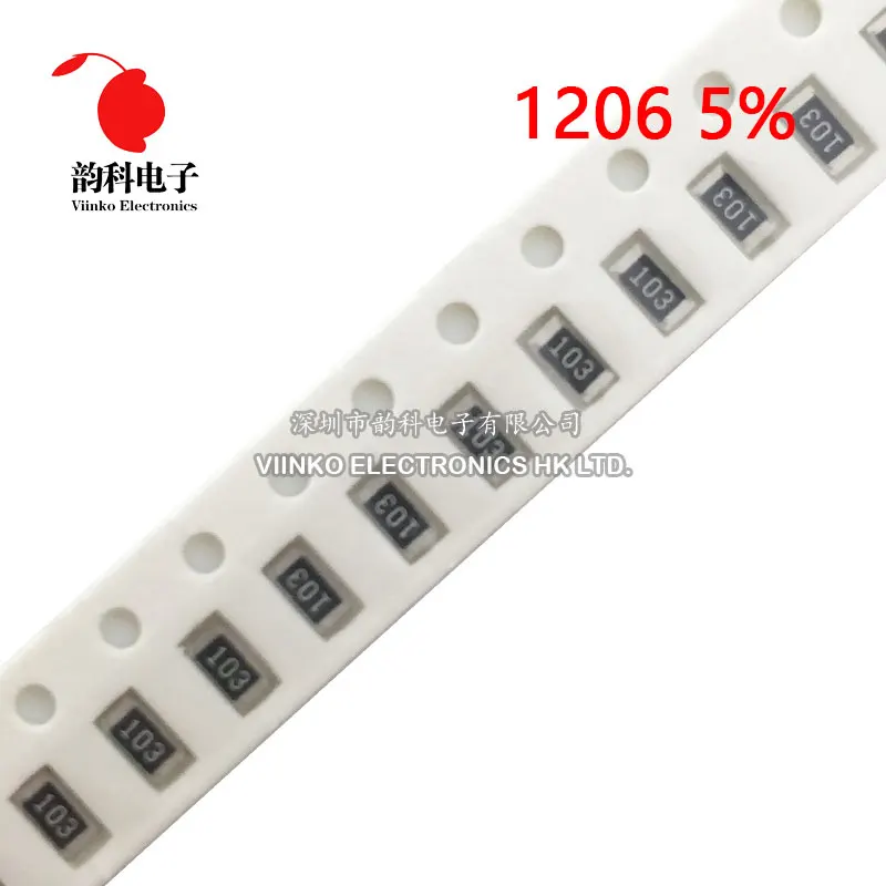 100 шт. 1206 SMD чиповый резистор 1/4 Вт 5% м 200 500 1 г Ом Чип фиксированный | Электронные