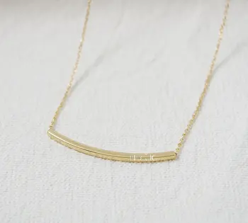 

New Fashion 18kGold Silver plating personalized unique design exquisite riches and honour Curved Bar Necklace