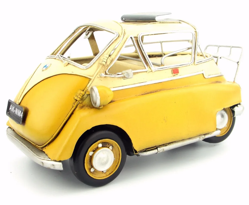 

Antique classical car model 1957 ISETTA 300 retro vintage wrought metal crafts for home/pub/cafe decoration or birthday gift