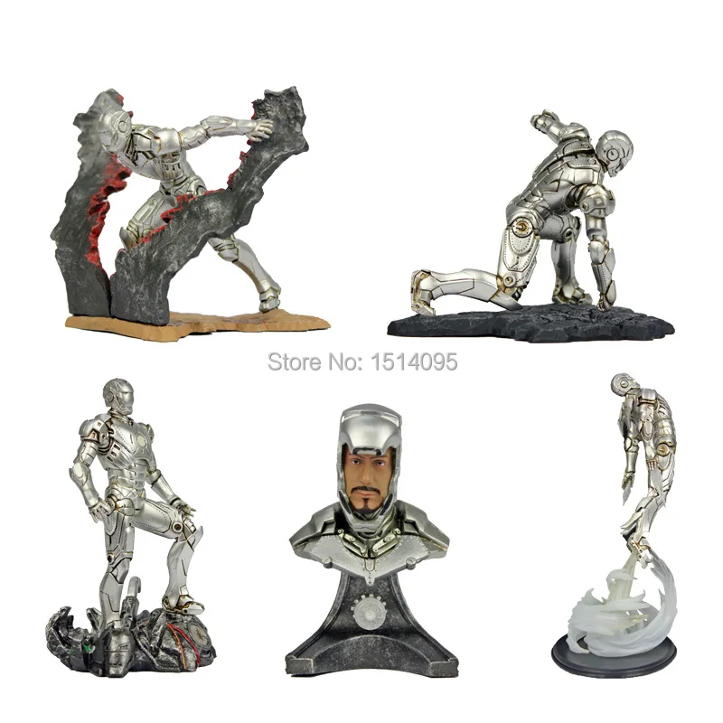 

5pcs/set Movie Egg Iron Man 3 Mark I War Machine Movie PVC Action Figure Collectible Model Toy Gifts Im026