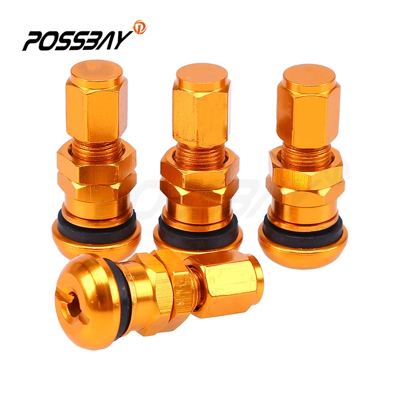 4pcs Gold Car Wheel Tyre Tire Airtight Air Valve Stem Caps Universal