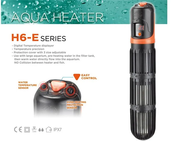 

Periha H6-E Series 110v/220v Aquarium Fish Tank Adjustable Temperature Ixternal Heater