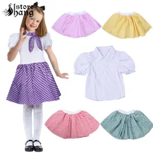 3pcs Kids Girls 1950s Blouse Gingham Skirt Scarf Outfit Retro Fashion Audrey Style Fancy Dress Children's Costume Schoolwear 3pcs Kids Girls 1950s Blouse Gingham Skirt Scarf Outfit Retro Fashion Audrey Style Fancy Dress Children's Costume Schoolwear