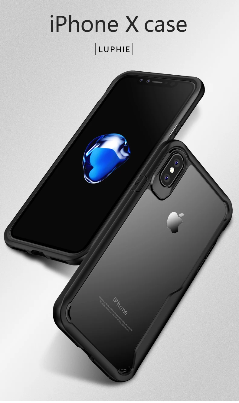 LUPHIE противоударный защитный чехол для iPhone 11 Pro Max XR 8 7 Plus Прозрачный чехол для iPhone 6 6S Plus XS Max роскошный силиконовый чехол