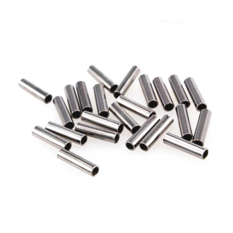 100pcs Round Copper Fishing Tube Fishing Wire Pipe Crimp Sleeves Connector Fishing Line Accessories Tool