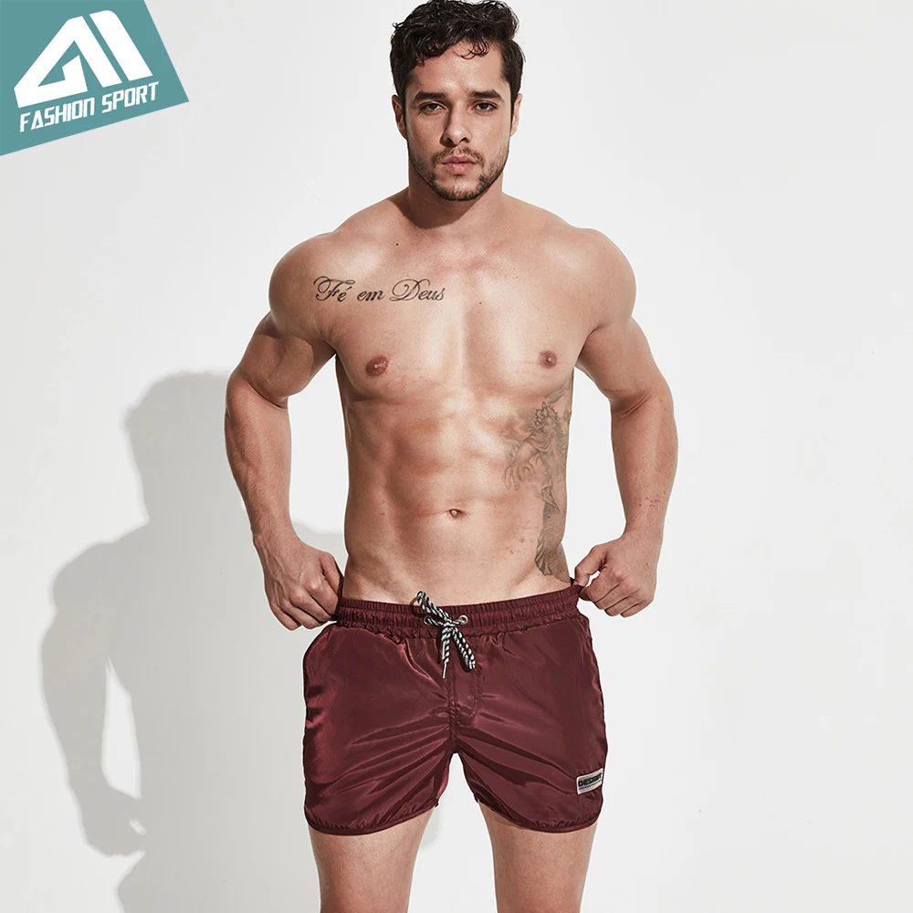 Desmiit Solid Men's Board Shorts Sport Athletic Running Gym Walking Men Shorts (14)