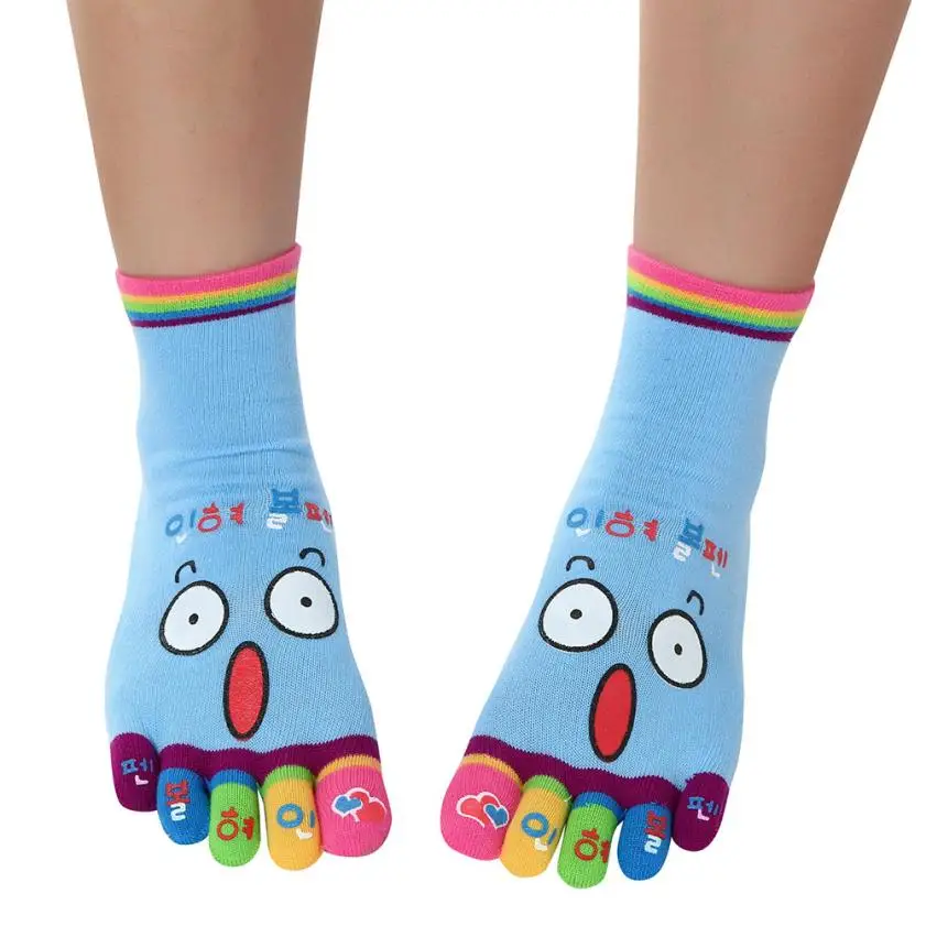 New 2018 Fashion Lady Women Girls Cartoon Toe Socks Five Finger Socks Cotton Funny Socks 